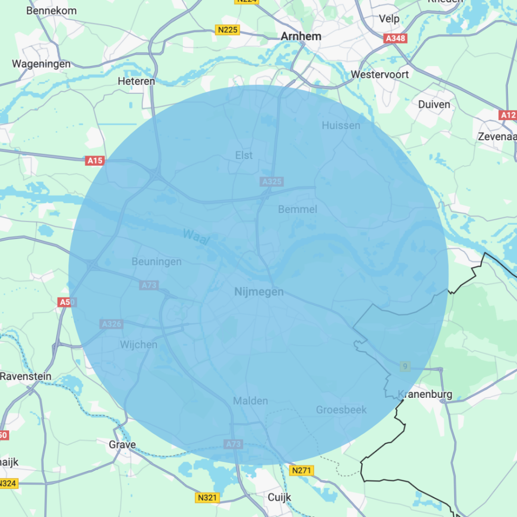 Dakdekker werkgebied Nijmegen